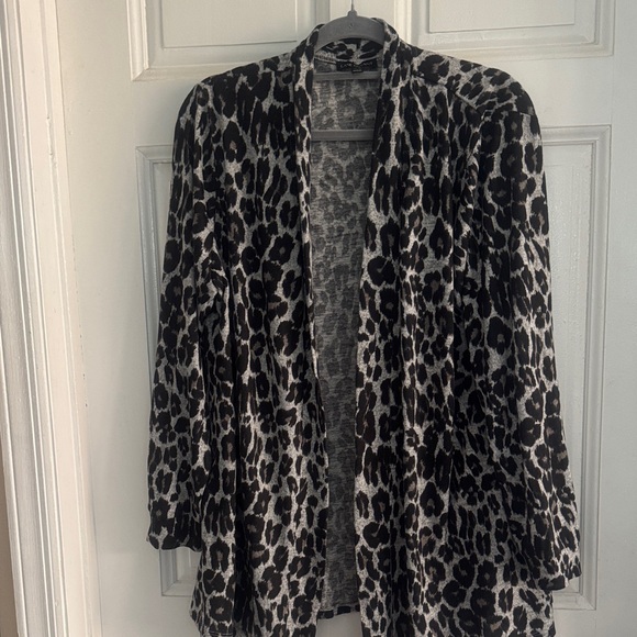 Lane Bryant Jackets & Blazers - Lane Bryant Black and Gray Animal Print Cardigan size 18/20